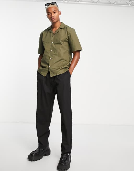 Olive green hot sale collared shirt