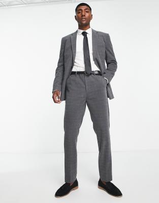 Bando slim fit suit in dark grey large 