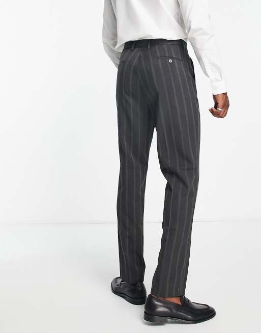 Grey pinstripe pants on sale mens