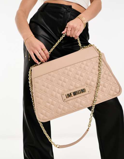 Bandolera beis claro acolchada con solapa superior de Love Moschino, 2 de 4