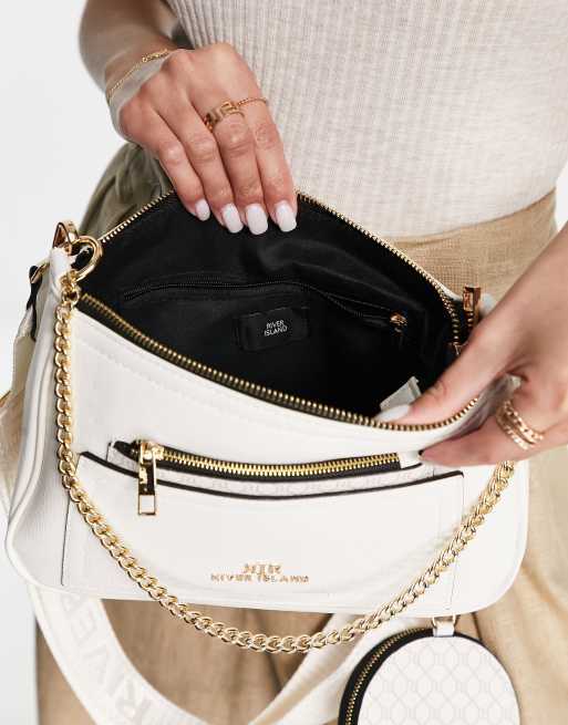 Bandolera blanca con detalle de monedero exterior de River Island, 4 de 4