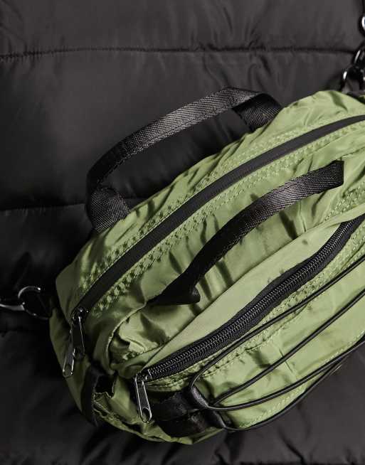 Bandolera caqui de nailon con detalles negros técnicos de ASOS DESIGN - KHAKI, 3 de 4