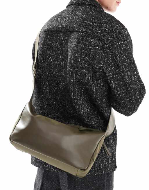 Bandolera caqui suave de cuero sintético y nailon de ASOS DESIGN, 4 de 4
