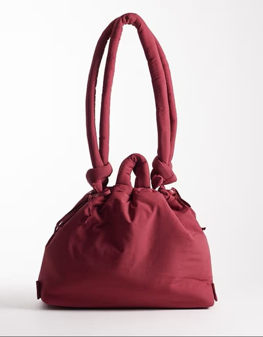 Bandolera grande rojo cereza multiposición de nailon suave Ona de OLEND, 4 de 4