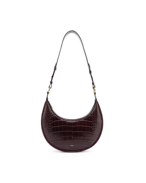 Bandolera marrón estilo saddle con acabado efecto cocodrilo Carly de JW PEI, 5 de 5