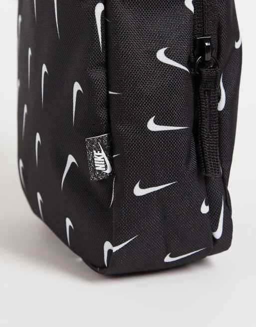 Bandolera negra con estampado integral del logo Heritage de Nike