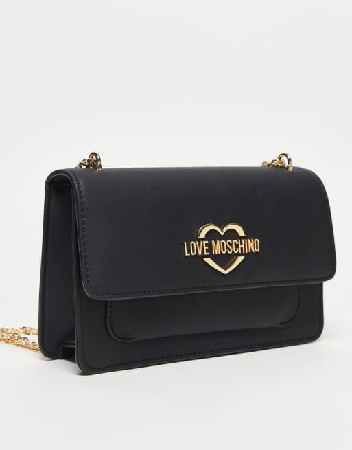 Bandolera negra con logo corazón de Love Moschino ASOS