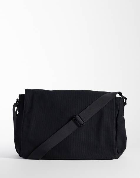 Bandolera negra estilo satchel de lona de ASOS DESIGN - view 1