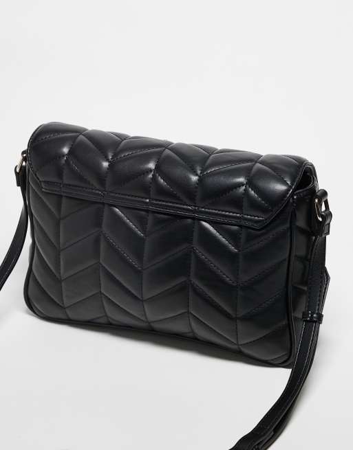 Bandolera negra guateada con correa de cadena Petal de Valentino, 3 de 3