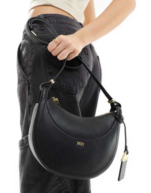 Bandolera negra semicircular Barbara de DKNY , 4 de 4