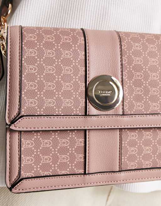 Bandolera pequeña color visón con diseño de monograma de Dune ASOS - Main Image