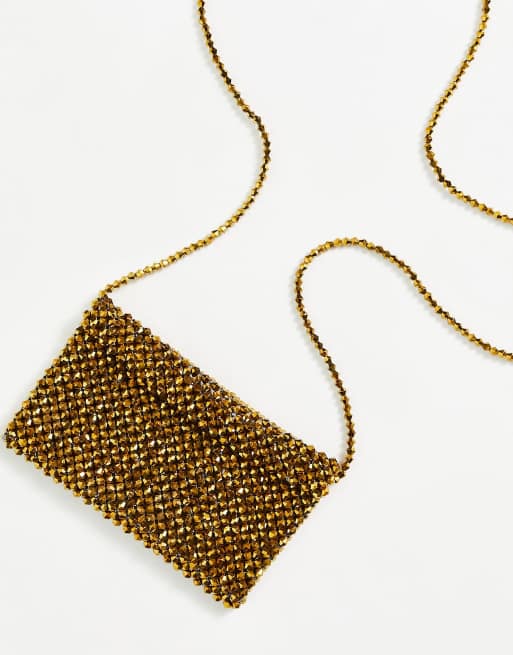 Bandolera pequeña dorada de cuentas de ASOS DESIGN, 4 de 4