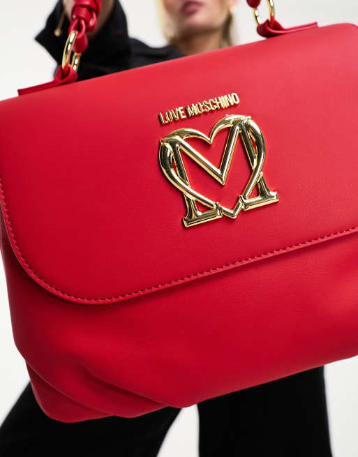 Bandolera pequeña roja con asa retorcida de Love Moschino ASOS