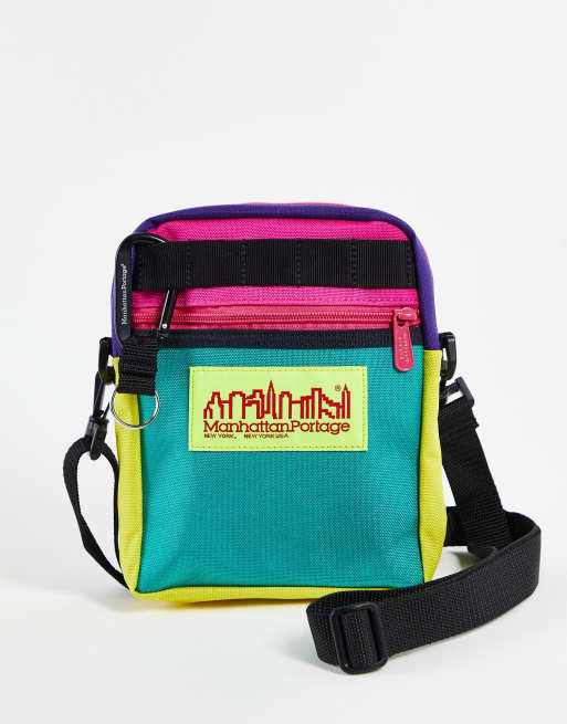 Bandolera verde, rosa y amarilla Coney Island de Manhattan Portage