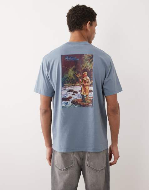 Barbour 1956 graphic oversized t-shirt with back print in washed blue