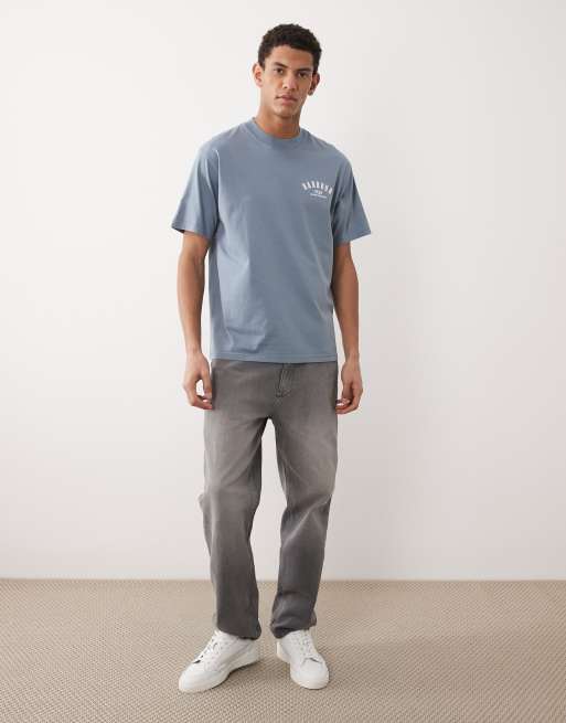 Barbour 1956 graphic oversized t-shirt with back print in washed blue, 2 of 5
