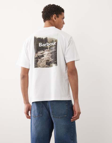Barbour 1976 graphic oversized t-shirt with back print in white - view 1