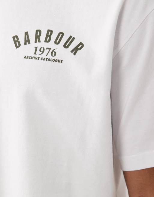 Barbour 1976 graphic oversized t-shirt  with back print in white, 3 of 5