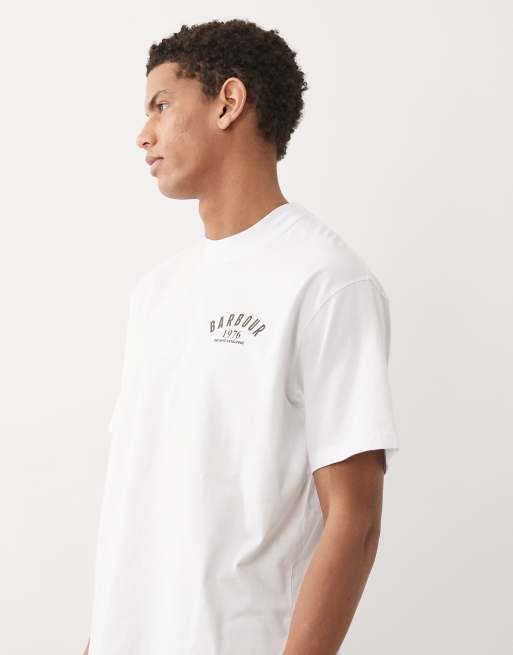 Barbour 1976 graphic oversized t-shirt  with back print in white, 4 of 5
