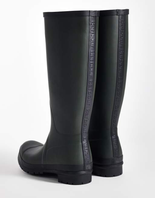 Barbour – Abbey – Hohe Gummistiefel mit Logo in Oliv, 3 von 4