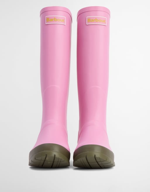 Barbour Abbey tall gumboots in pink, 3 of 4