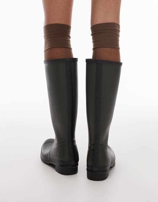 ★barbour★ Abbey tall wellington boot with logo detail Barbour Abbey tall wellington boot with logo detail in olive