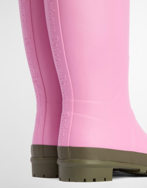 Barbour Abbey tall wellington boots in pink, 4 of 4