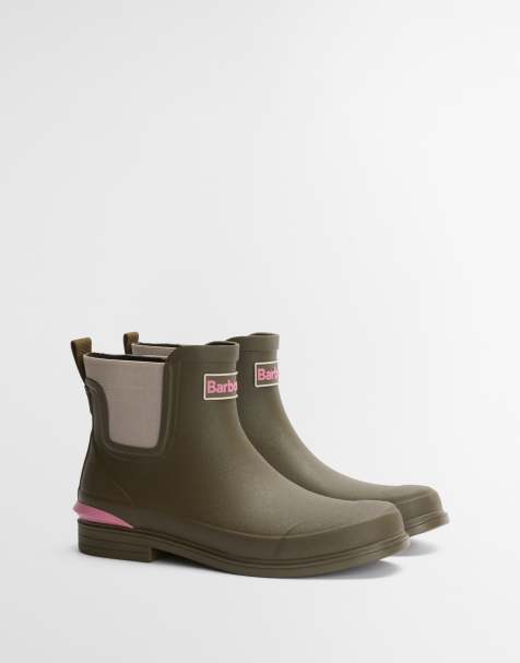Barbour Abbeyfield packable wellington boots in khaki - view 1