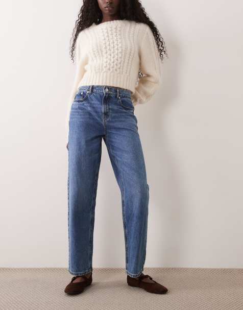 Barbour Adalyn straight leg denim jeans in mid wash blue - view 1