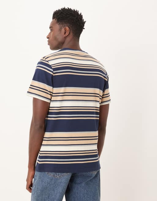 Barbour aickmen tailored striped t-shirt in navy, 3 of 5