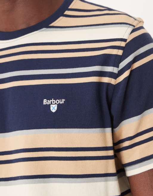 Barbour aickmen tailored striped t-shirt in navy, 5 of 5