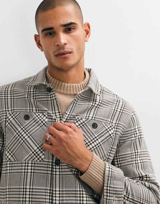 Barbour Alderney houndstooth check overshirt in grey, 2 of 5