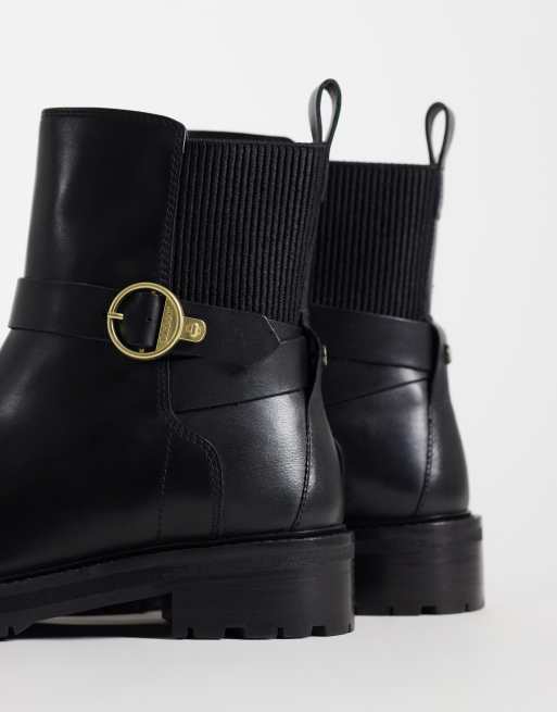 Barbour Alexandra leather buckle boots in black, 3 of 5