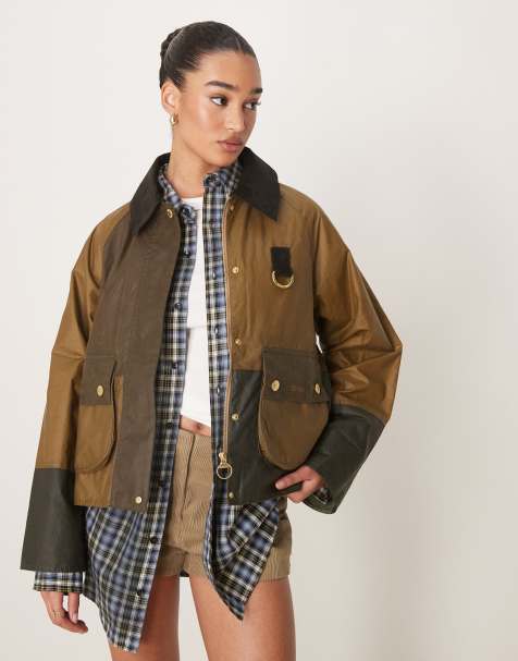 Barbour Alma wax jacket in sand/archive olive/beech/ancient - view 1