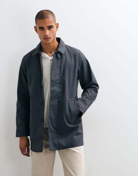 Barbour Alnwick waterproof mac long jacket in navy - view 1