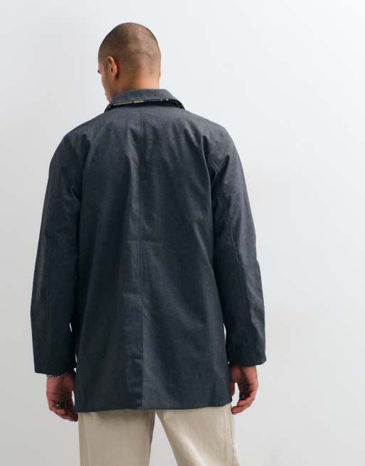 Barbour Alnwick waterproof mac long jacket in navy, 3 of 5