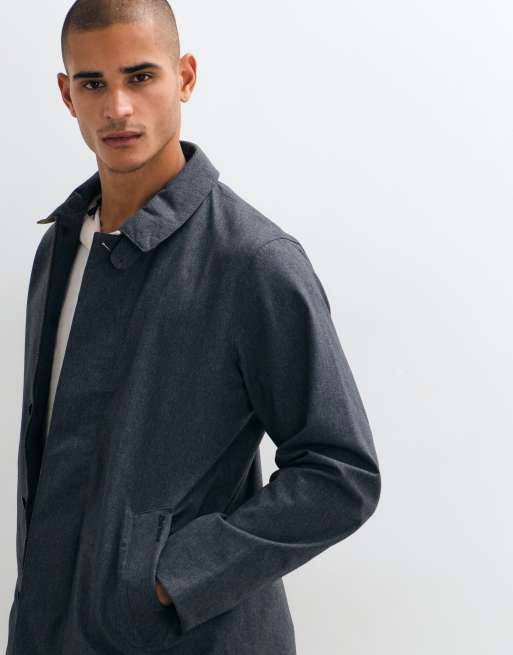 Barbour Alnwick waterproof mac long jacket in navy, 4 of 5