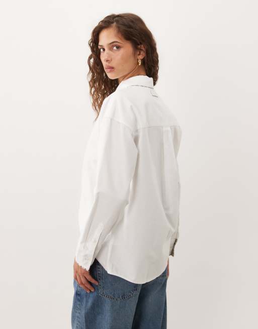 Barbour Alverstone Langarmhemd mit Karodetail in Weiß, 4 von 4