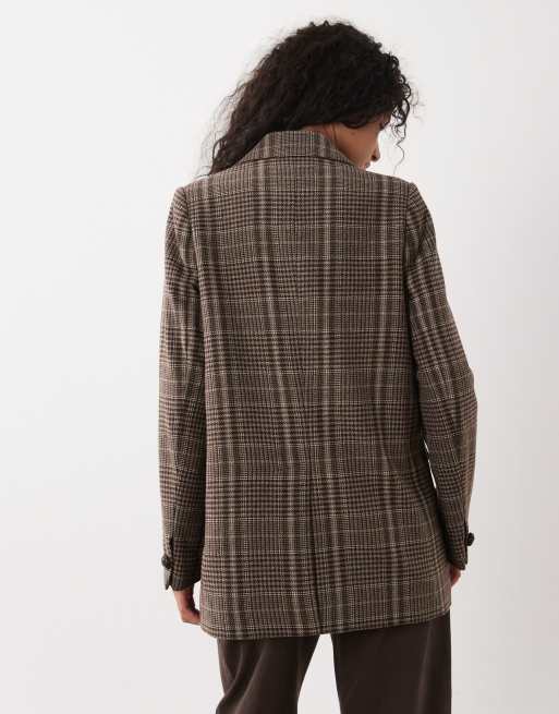 Barbour Amryn co-ord double breasted tailored blazer in black/grey/white, 4 of 4