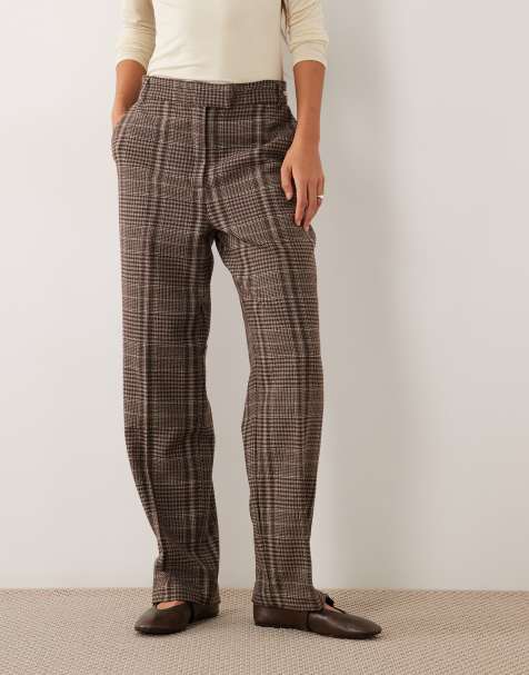 Barbour Amryn co-ord straight leg tailored trousers in brown check - view 1