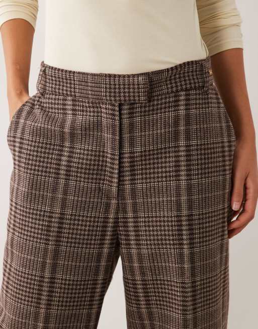 Barbour Amryn co-ord straight leg tailored trousers in brown check, 5 of 5