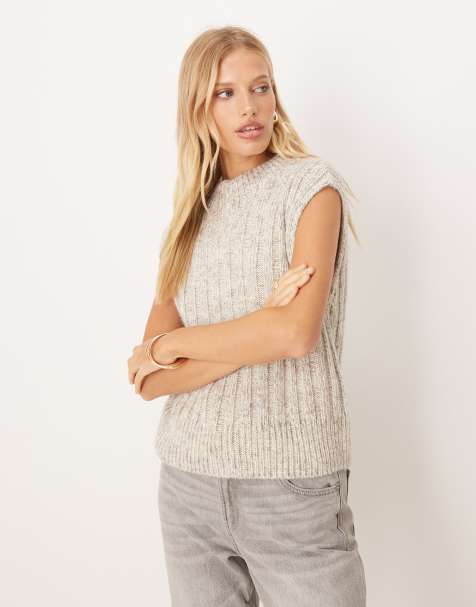 Barbour Anastasia knitted vest in oat 