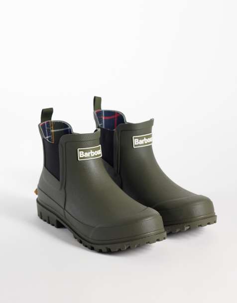Barbour Andale chelsea welly boots in green - view 1