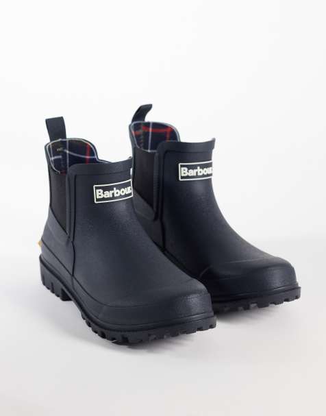 Barbour Andale chelsea welly boots in navy - view 1