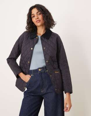 Barbour - Annandale - Veste matelassée à losanges avec col en velours côtelé - Bleu marine