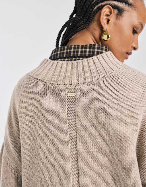 Barbour Antonia knitted jumper in oat , 3 of 4