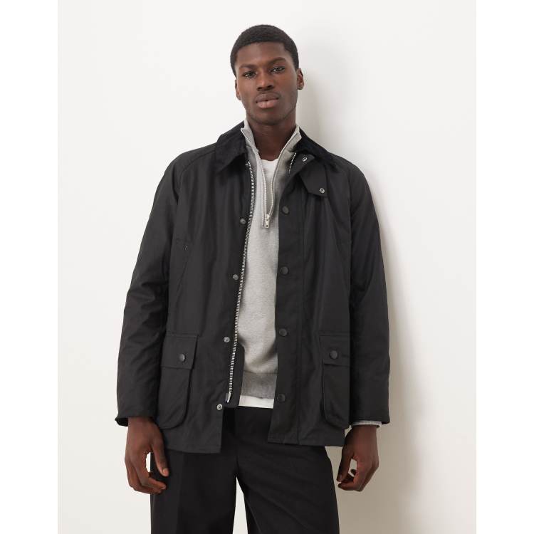 Barbour Ashby wax jacket in black/classic ASOS