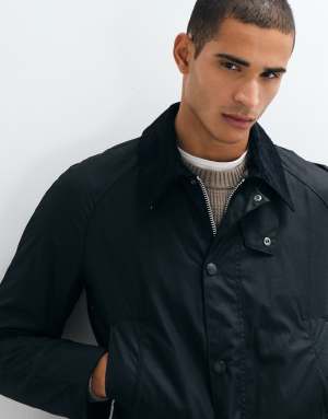 Barbour Ashby wax jacket in black/classic