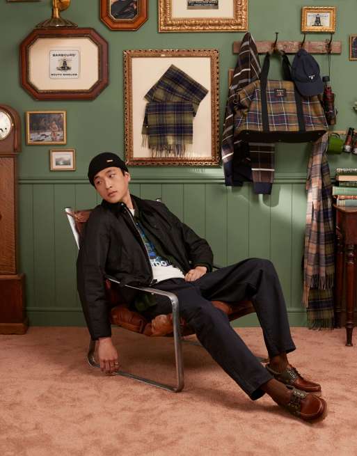 Barbour Ashby wax jacket in black/classic, 2 of 5