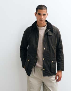 Barbour Ashby wax jacket olive green